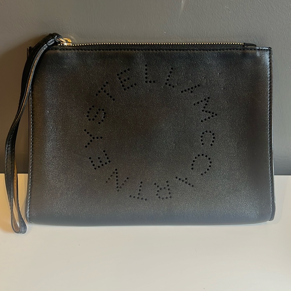 STELLA MCCARTNEY  Stella Logo black clutch Black